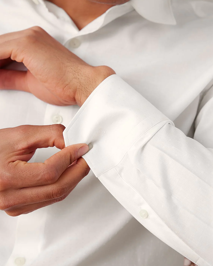 Formal White Colored Cotton Full Sleeve Shirt