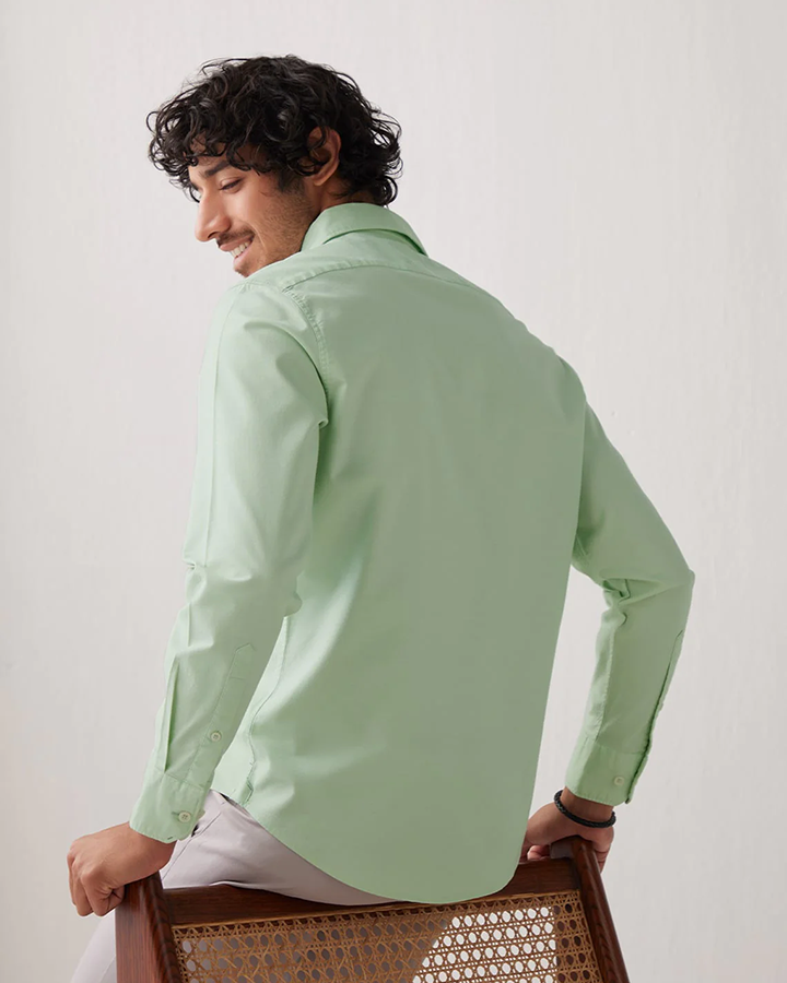 Lemon Green Colored Cotton Shirt