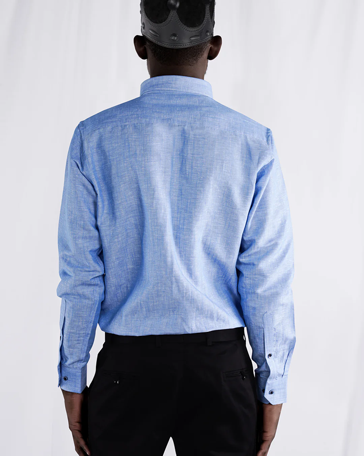 Luxurious Sky Blue Colored Linen Shirt