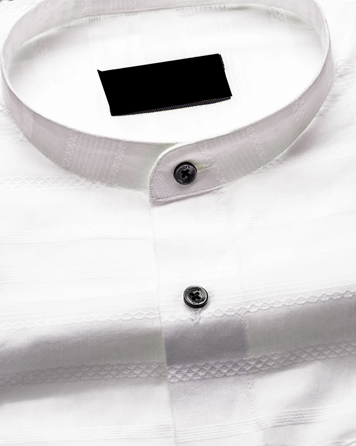 Premium White Colored Cotton Striped Shirt