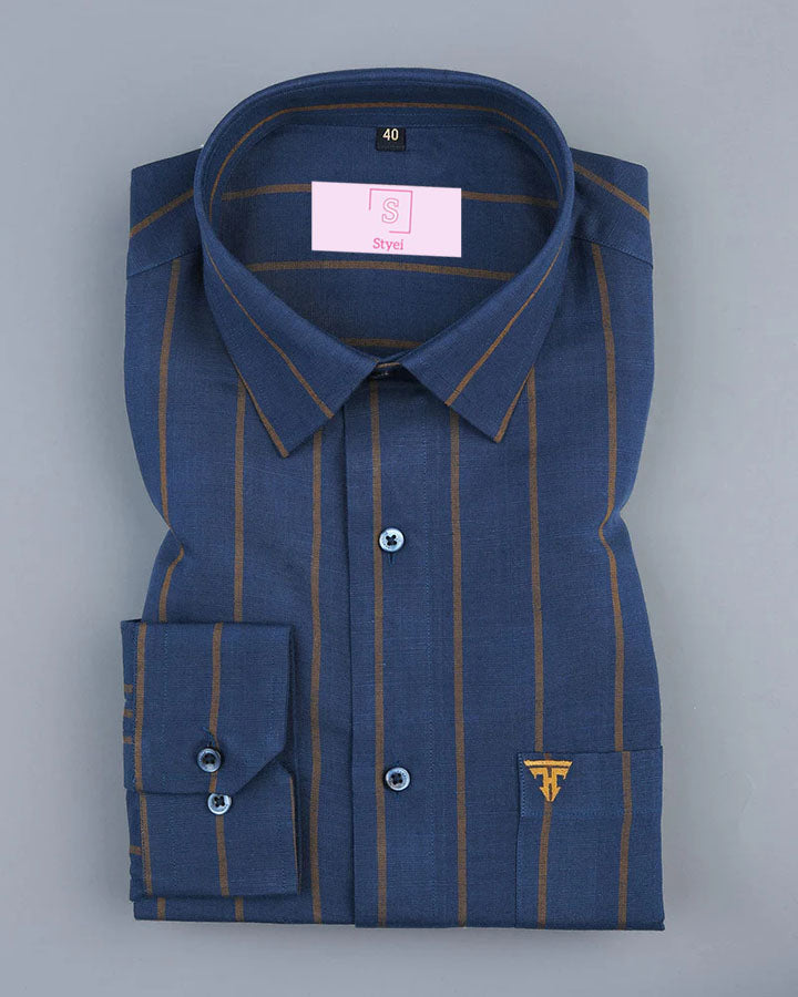 Premium Blue Colored Striped Shirt