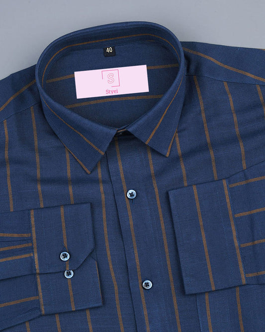 Premium Blue Colored Striped Shirt