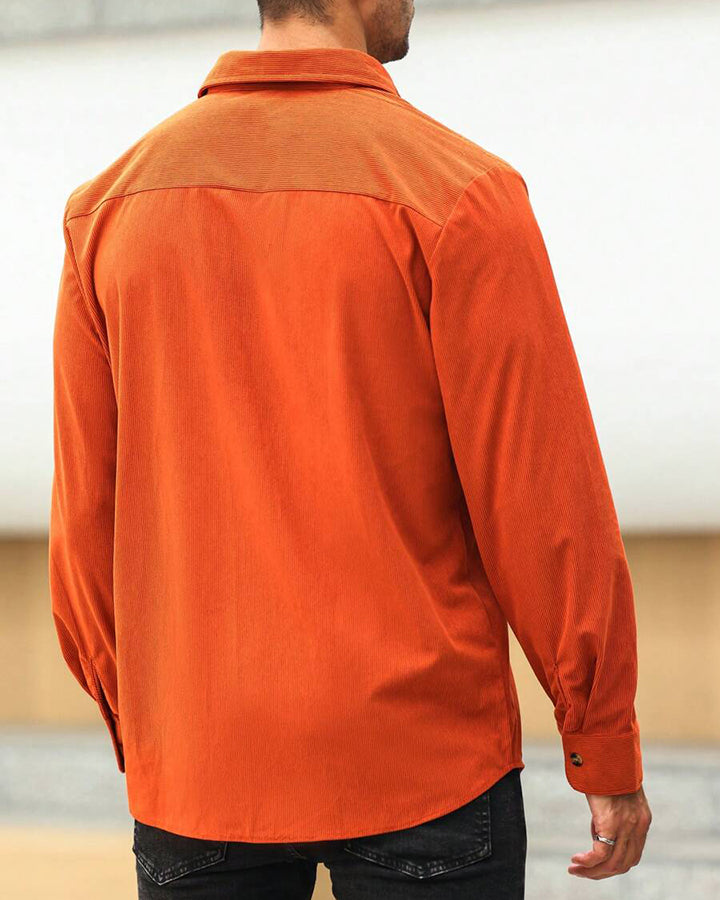 Men's Rust Orange Cotton Solid Shirt