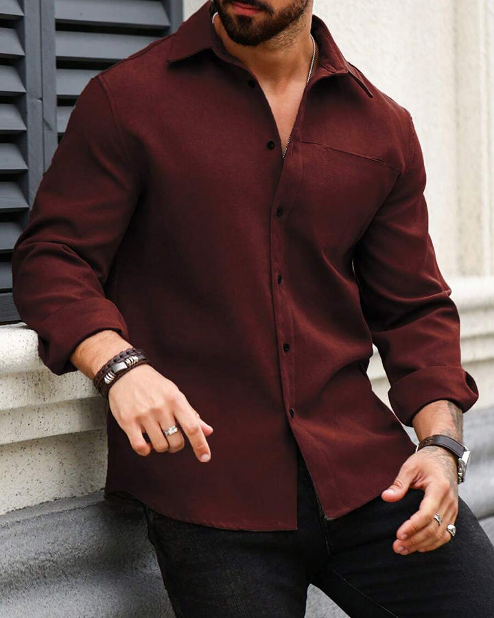 Premium Wine Colored Cotton Shirt