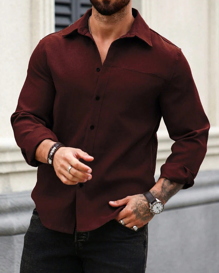 Premium Wine Colored Cotton Shirt