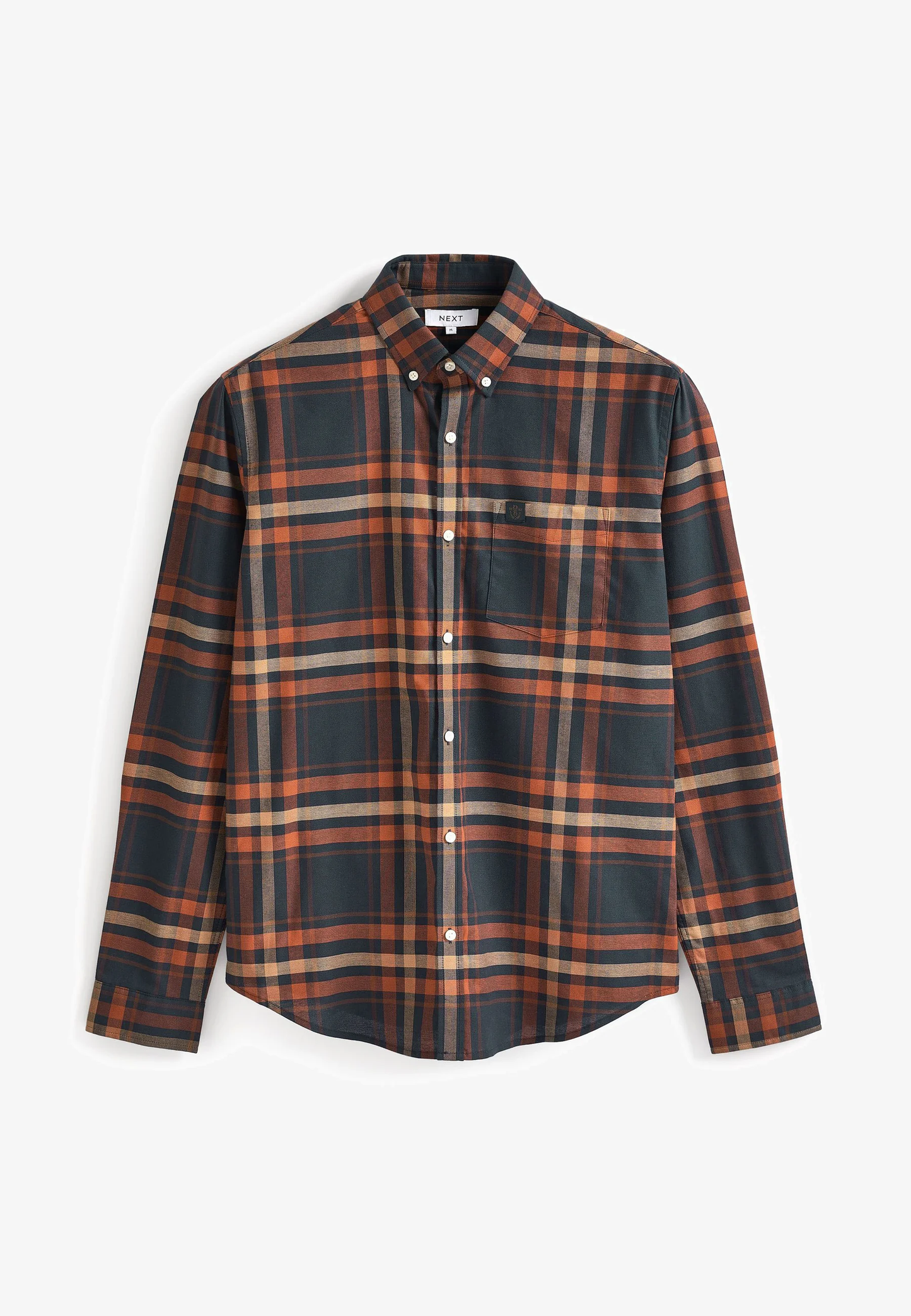 Orange Stretch Rayon Checkered Shirt