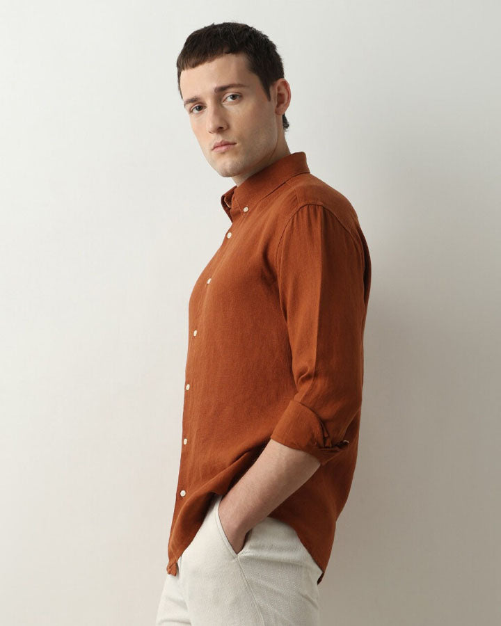 Admiral Rust Semi-Formal Cotton Shirt