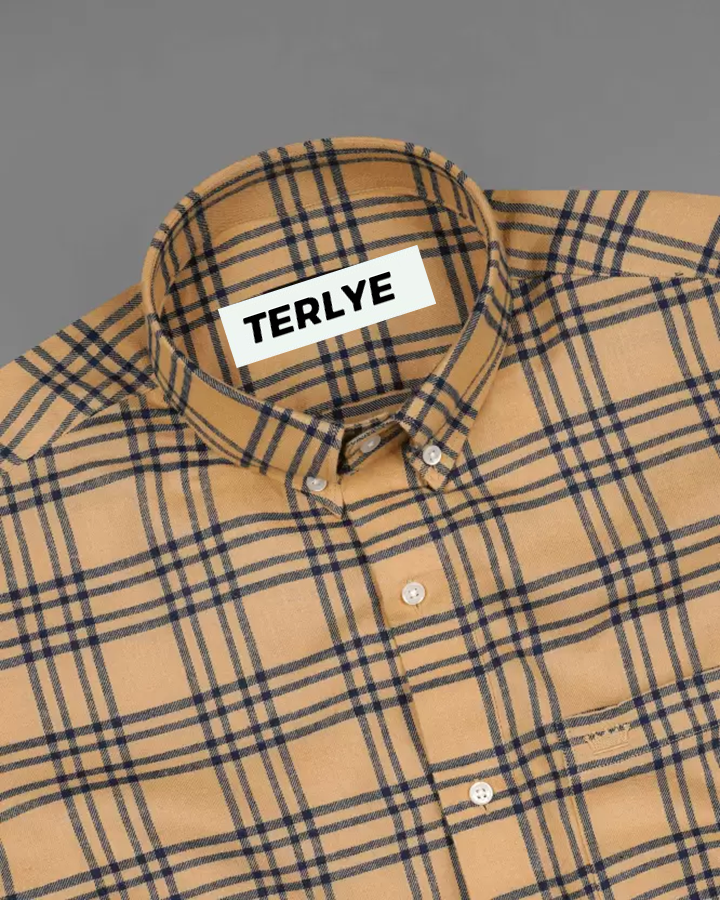 Brown Colored Cotton Checkered Full Sleeve Shirt