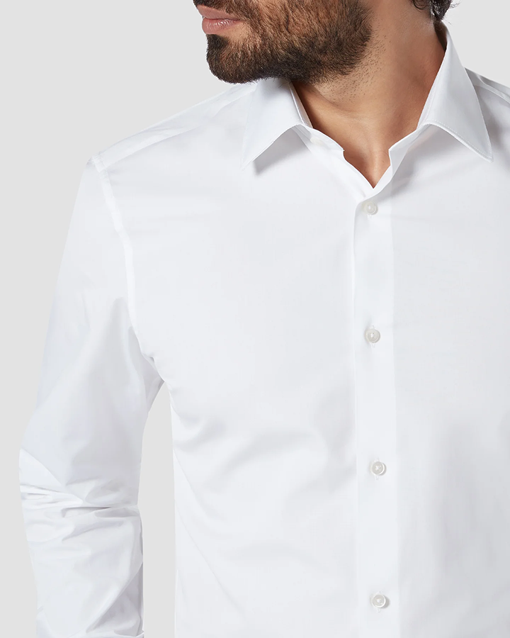 White Colored Cotton Office Wear Shirt