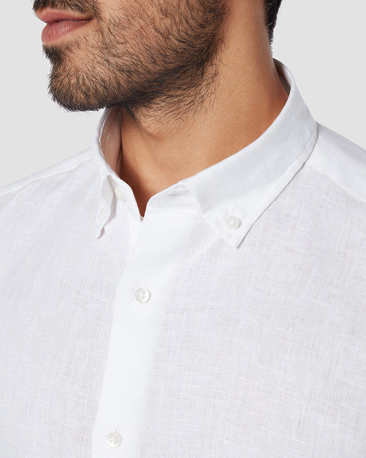 White Colored Linen Shirt