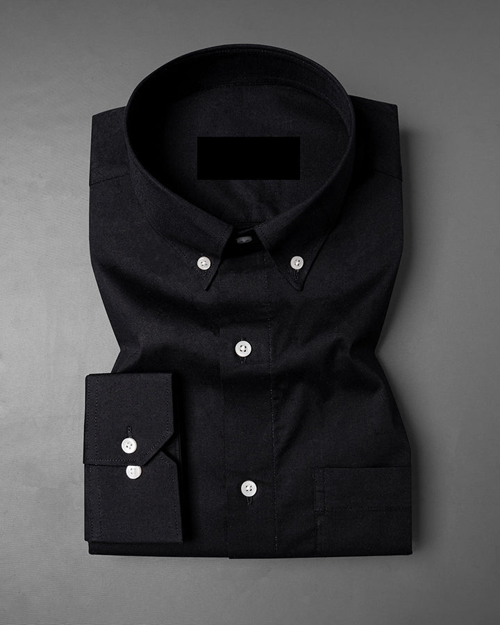 Black Colored Formal Linen Shirt