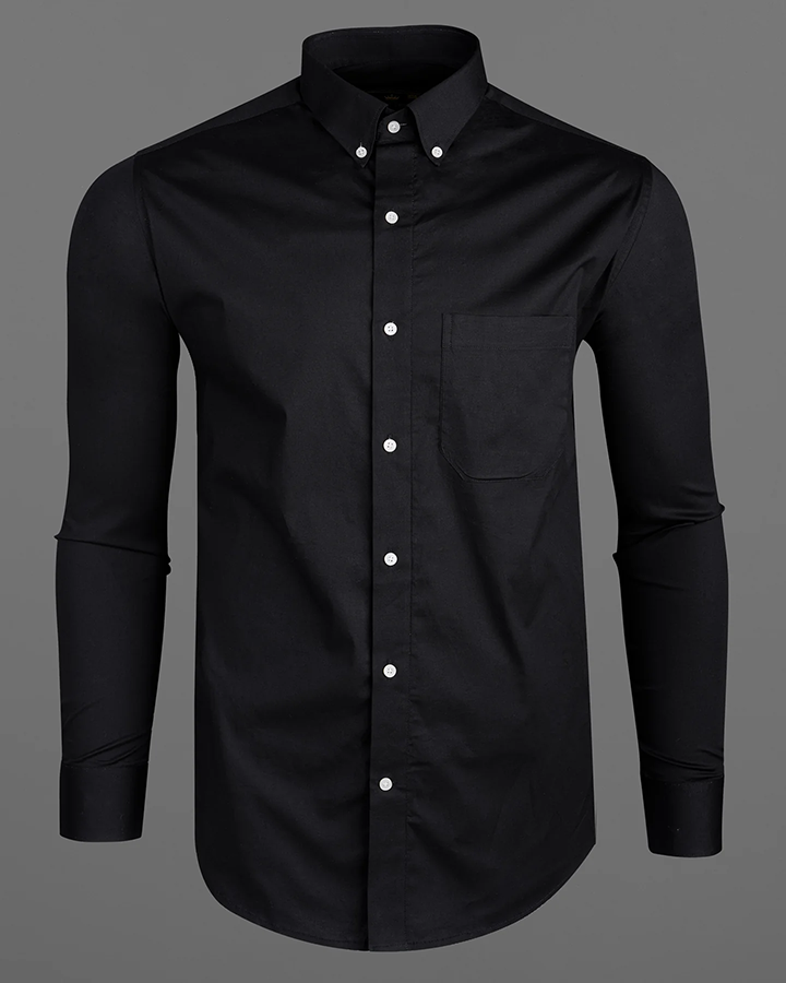 Black Colored Formal Linen Shirt