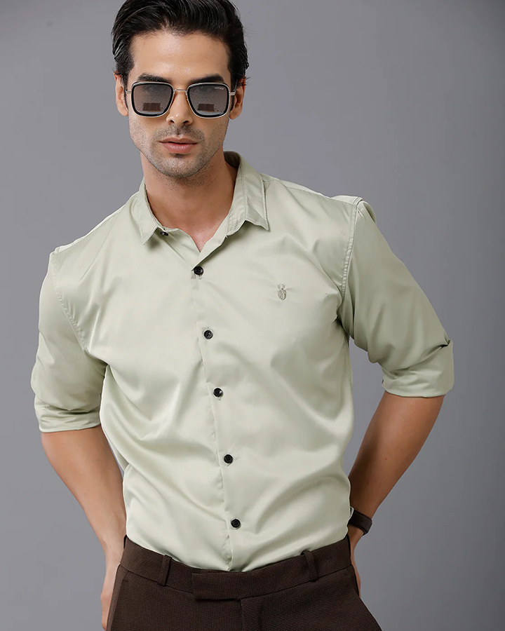 Pista Colored Cotton Solid Full Sleeve Shirt