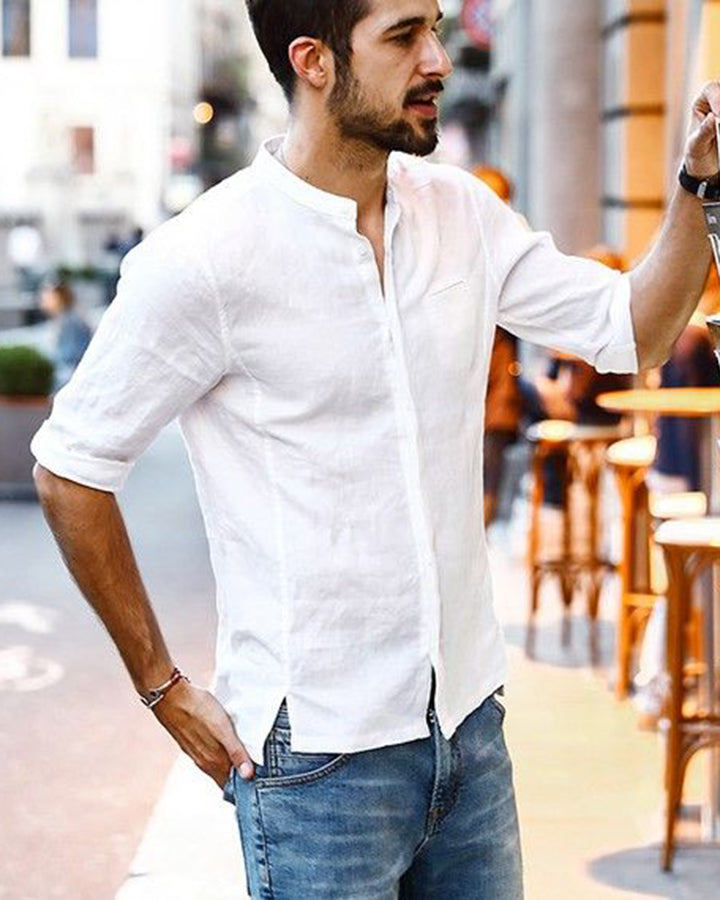 Comfort Fit White Colored Cotton Shirt