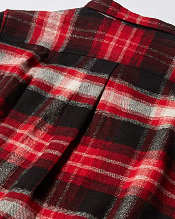 Red & Black Checked Cotton Full Sleeve Shirt