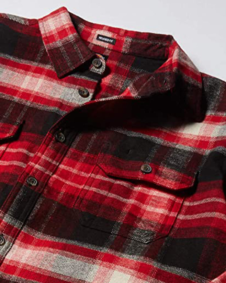 Red & Black Checked Cotton Full Sleeve Shirt