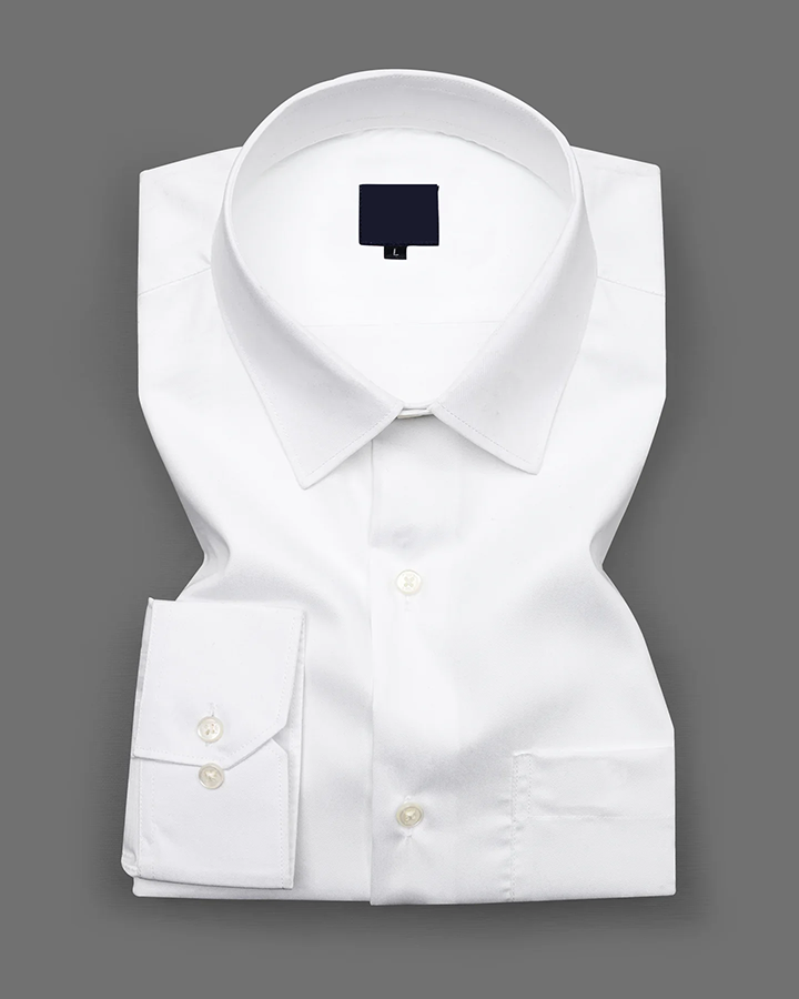 Premium Bright White Colored Cotton Shirt