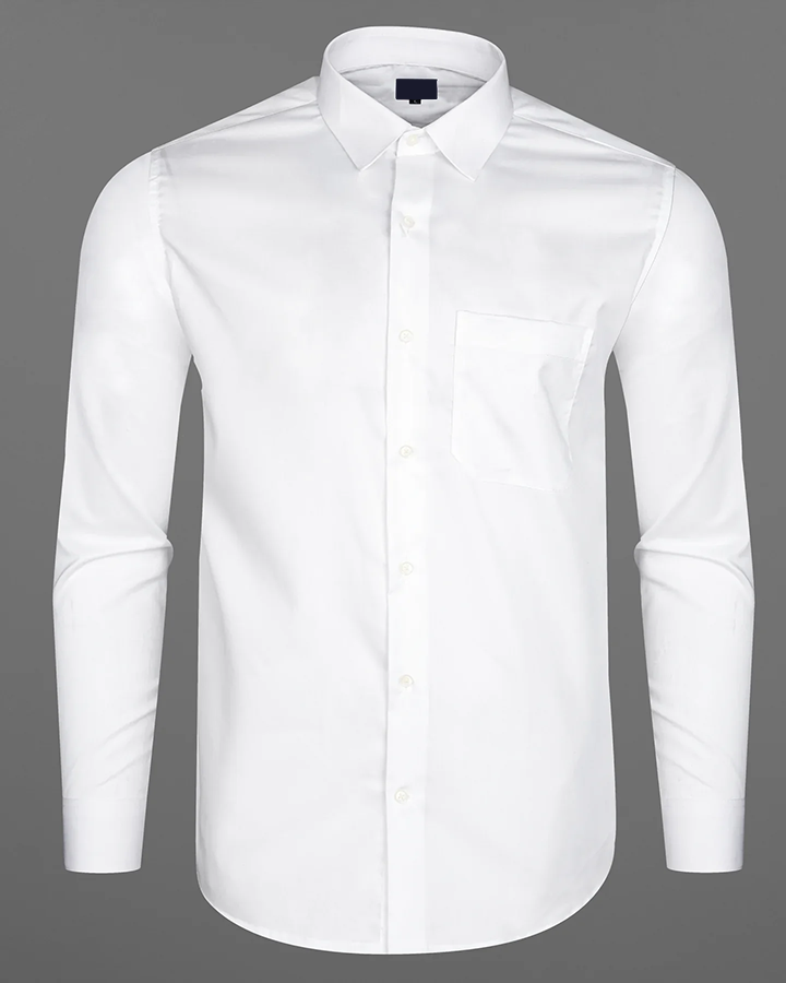 Premium Bright White Colored Cotton Shirt