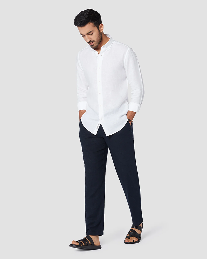 White Colored Linen Shirt