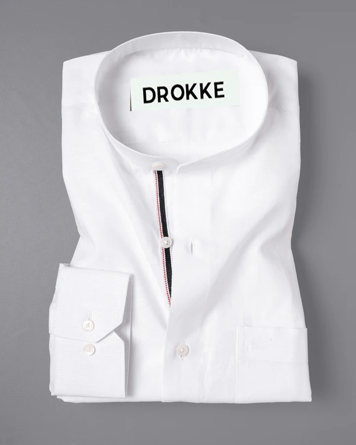 Bright White Luxurious Solid Shirt