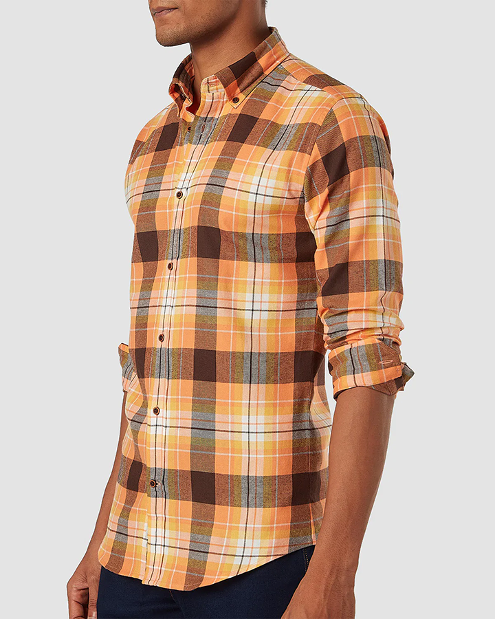 Citrine Crush Checked Cotton Shirt