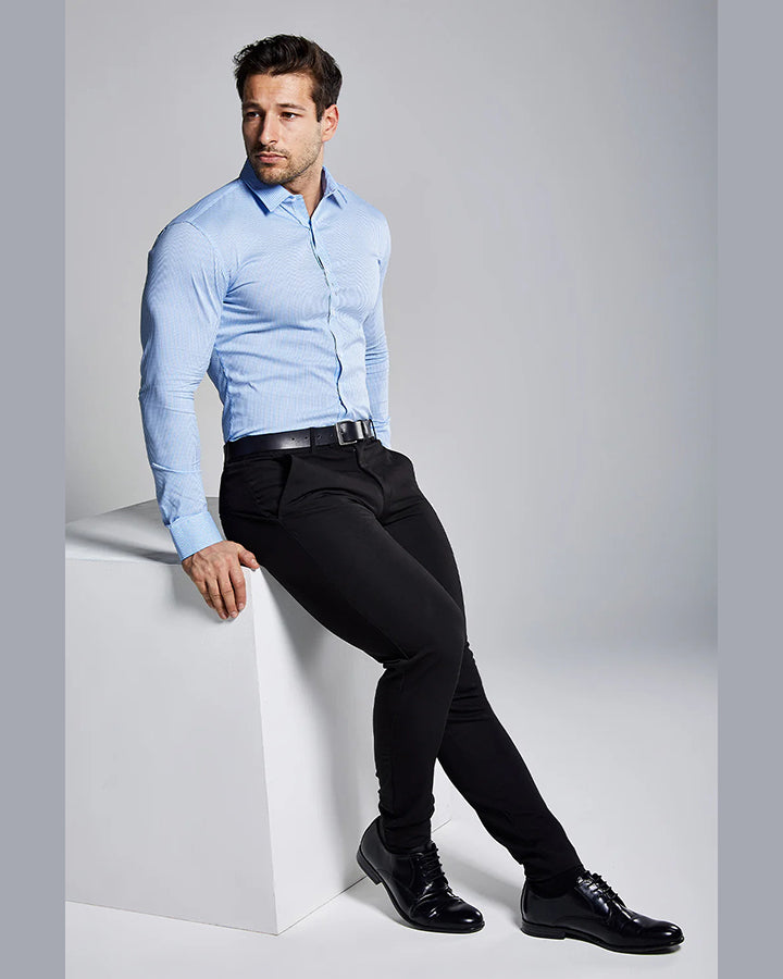 Essential Blue Colored Cotton Plain Shirt