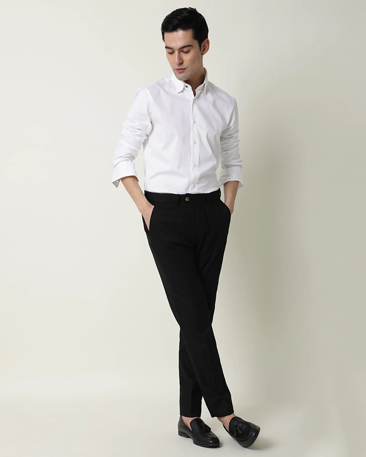 Luxury Plain Cotton White Shirt