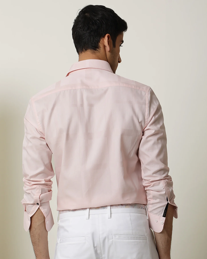 Light Pink Colored Cotton Solid Shirt