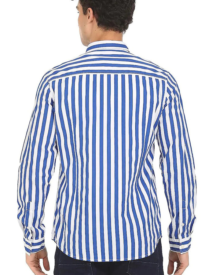 White And Blue Striped Shirt