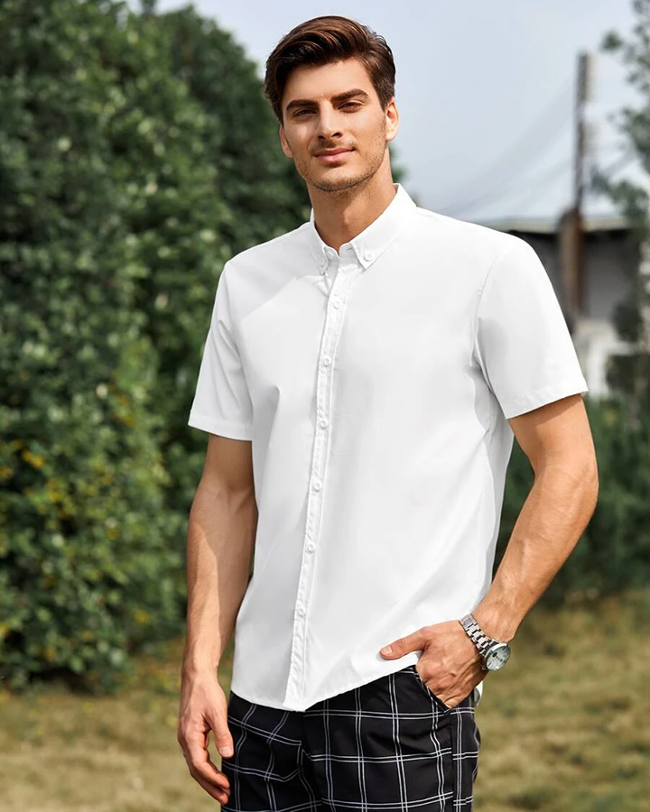 Tailored White Colored Half Sleeve Shirt