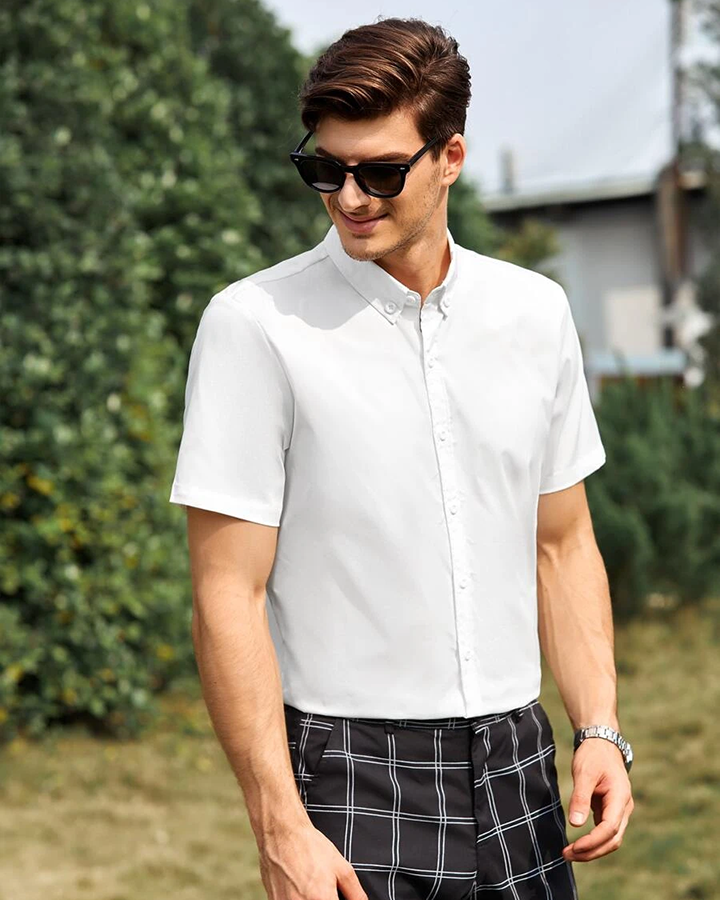 Tailored White Colored Half Sleeve Shirt