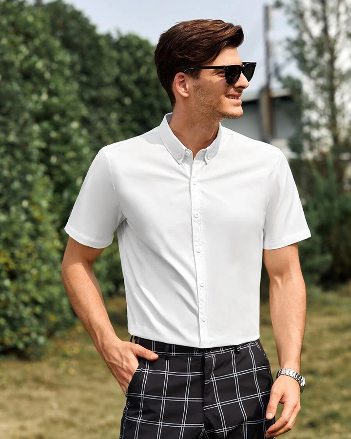 Tailored White Colored Half Sleeve Shirt