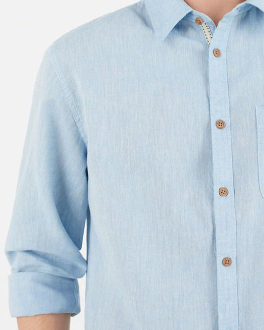 Cool Blue Colored Cotton Shirt