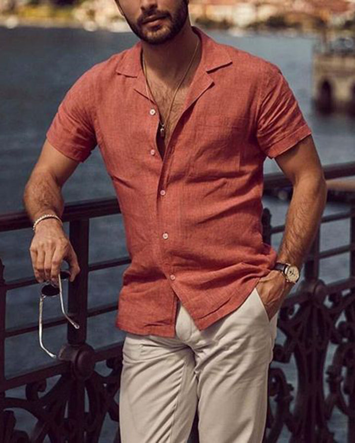 Trending Rust Orange Colored Half Sleeve Shirt