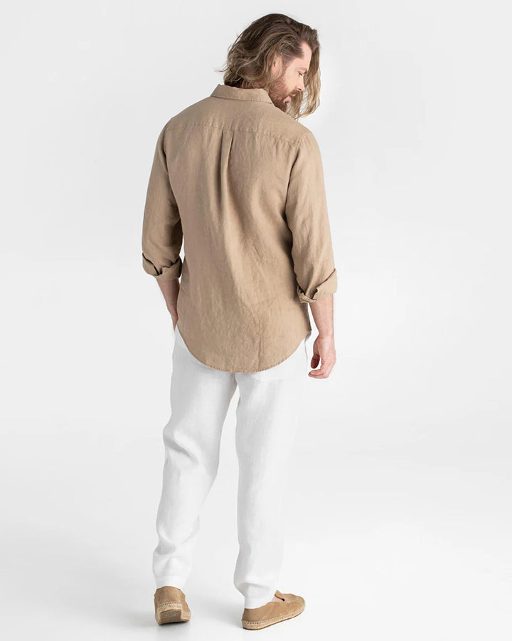 Sophisticated Beige Full-Sleeve Classic Shirt