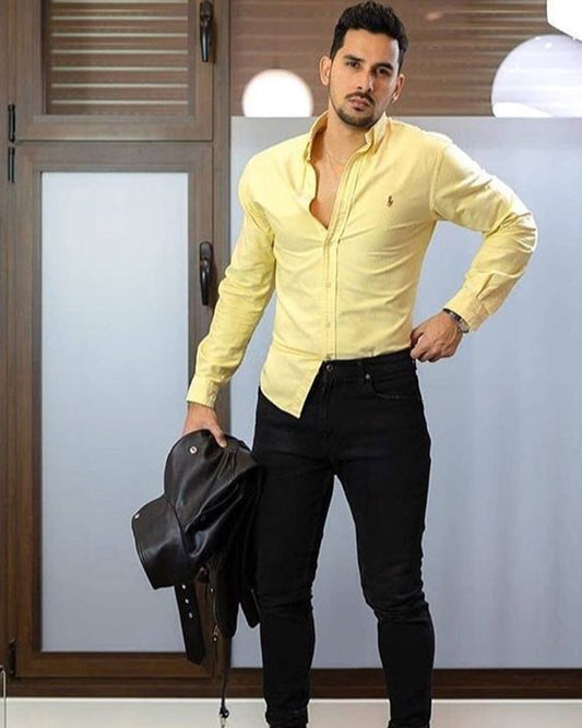 Stylish Yellow Colored Plain Shirt